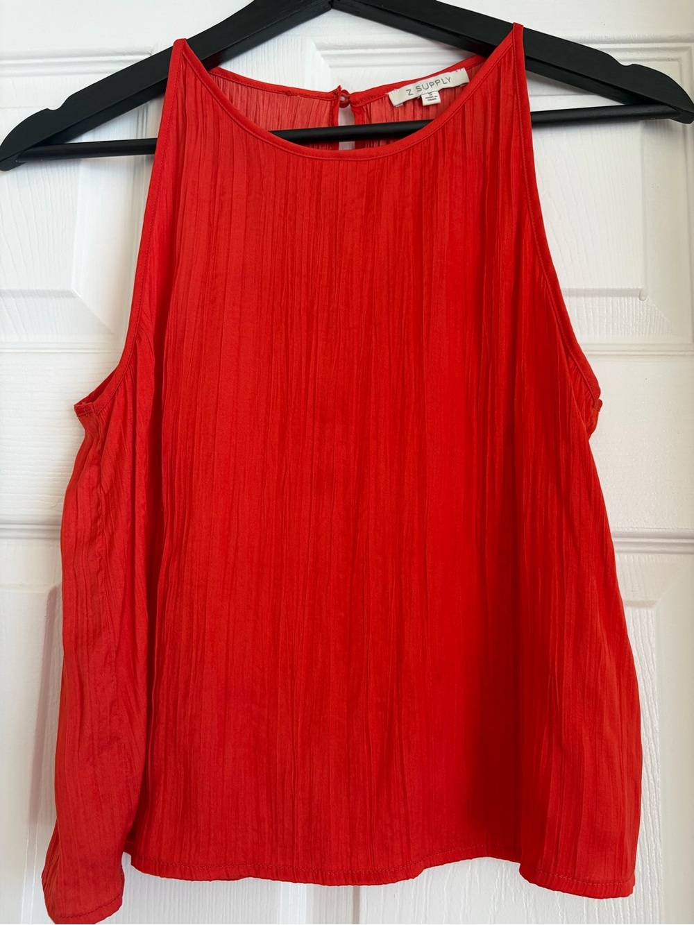 Z Supply Bright Red Pleated Sleeveless Camisole